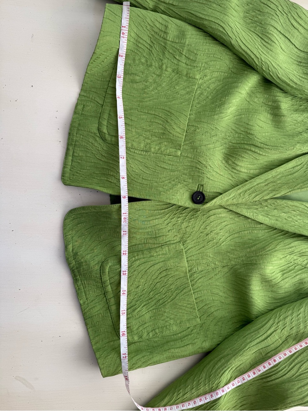 Jones New York Bright Green Single-Button Textured Blazer - Picture 3 of 6